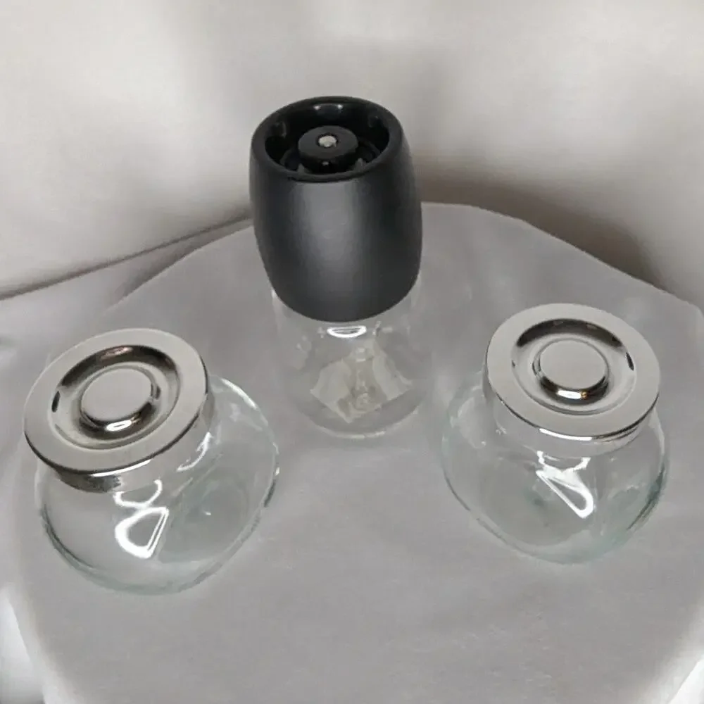 Ikea Pepper Grinder & Spice Jar Set 3pc Modern Kitchen Essentials Clean